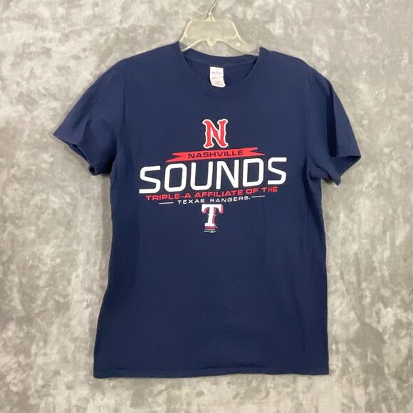 Nashville Sounds MILB T-Shirt Texas Rangers Affiliate Men’s size M Blue Graphic - Picture 1 of 9